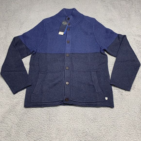 Nat Nast Wool Sweater Men Medium Blue Oversize Cozy Cardigan Grandpa Button‎ Up